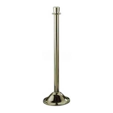 Lavi Industries Traditional Portable Stanchion, 40.25"H Clear Coat Polished Brass Post 43862